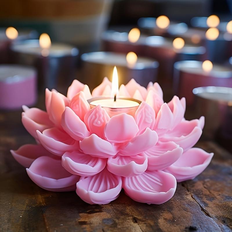 Soap Making Molds - Lotus Flower Shape Candle Silicone Molds