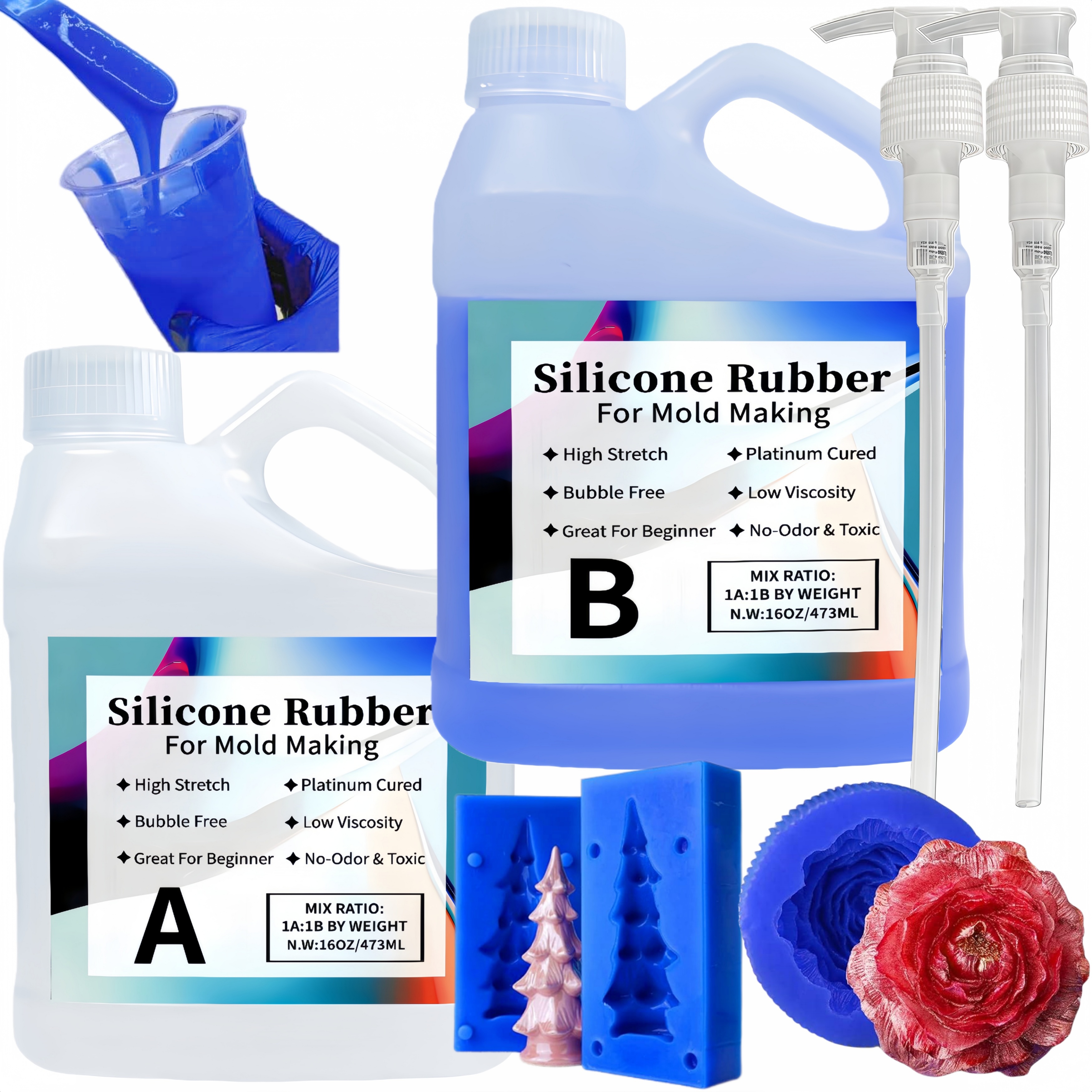 Soap Making Liquid - Platinum-Cured 15A Liquid Silicone Mold Kit