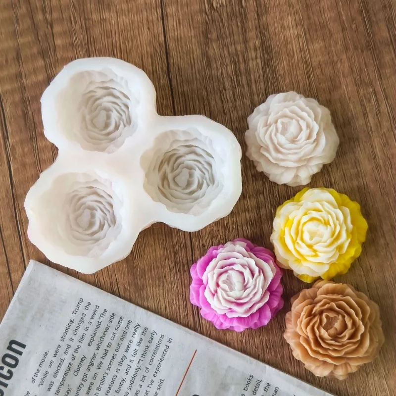 Soap Making Molds - Peony Flower Candle Silicone Mold 3D