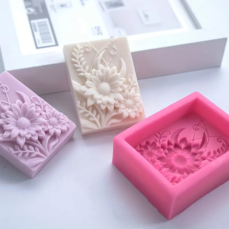 3D Flower Square Soap Silicone - Soap Making Guide For Beginners incelemesi ve fiyatı