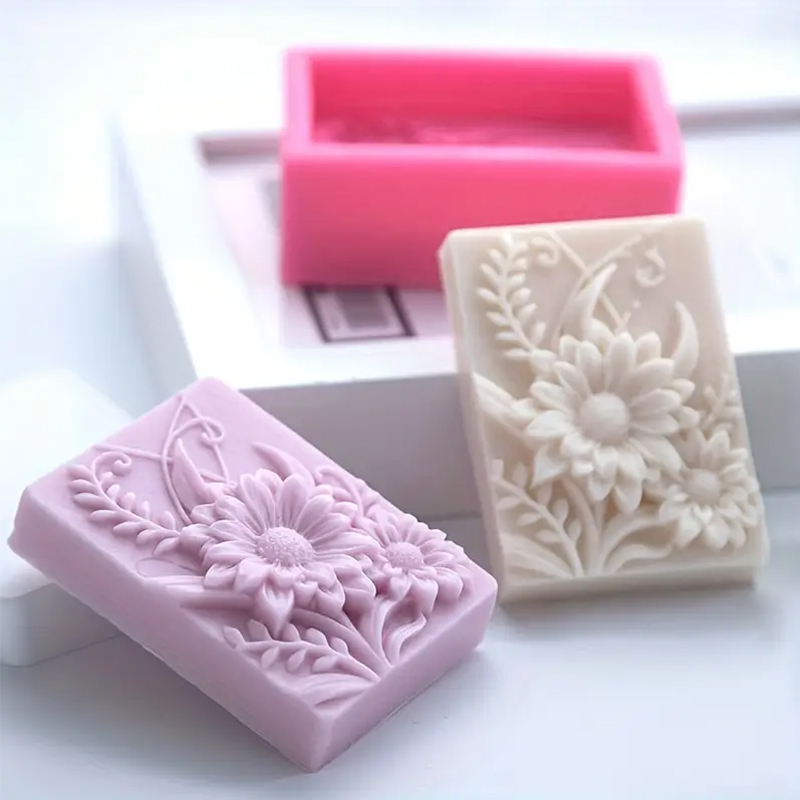 3D Flower Square Soap Silicone - Soap Making Guide For Beginners incelemesi ve fiyatı