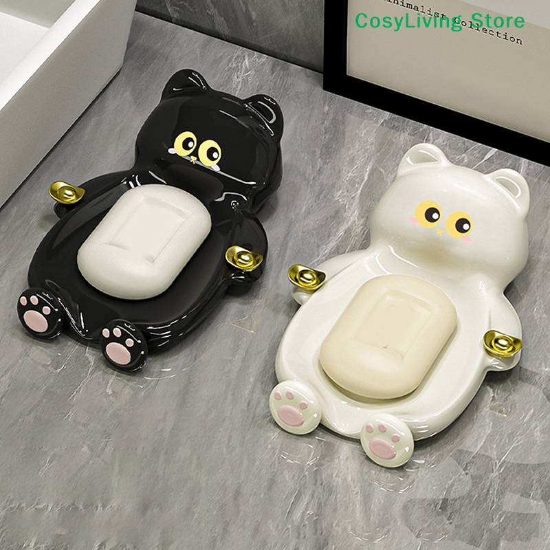 [CL]1Pcs Cute Cat Soap Dish Cr - Soap Making Box incelemesi ve fiyatı
