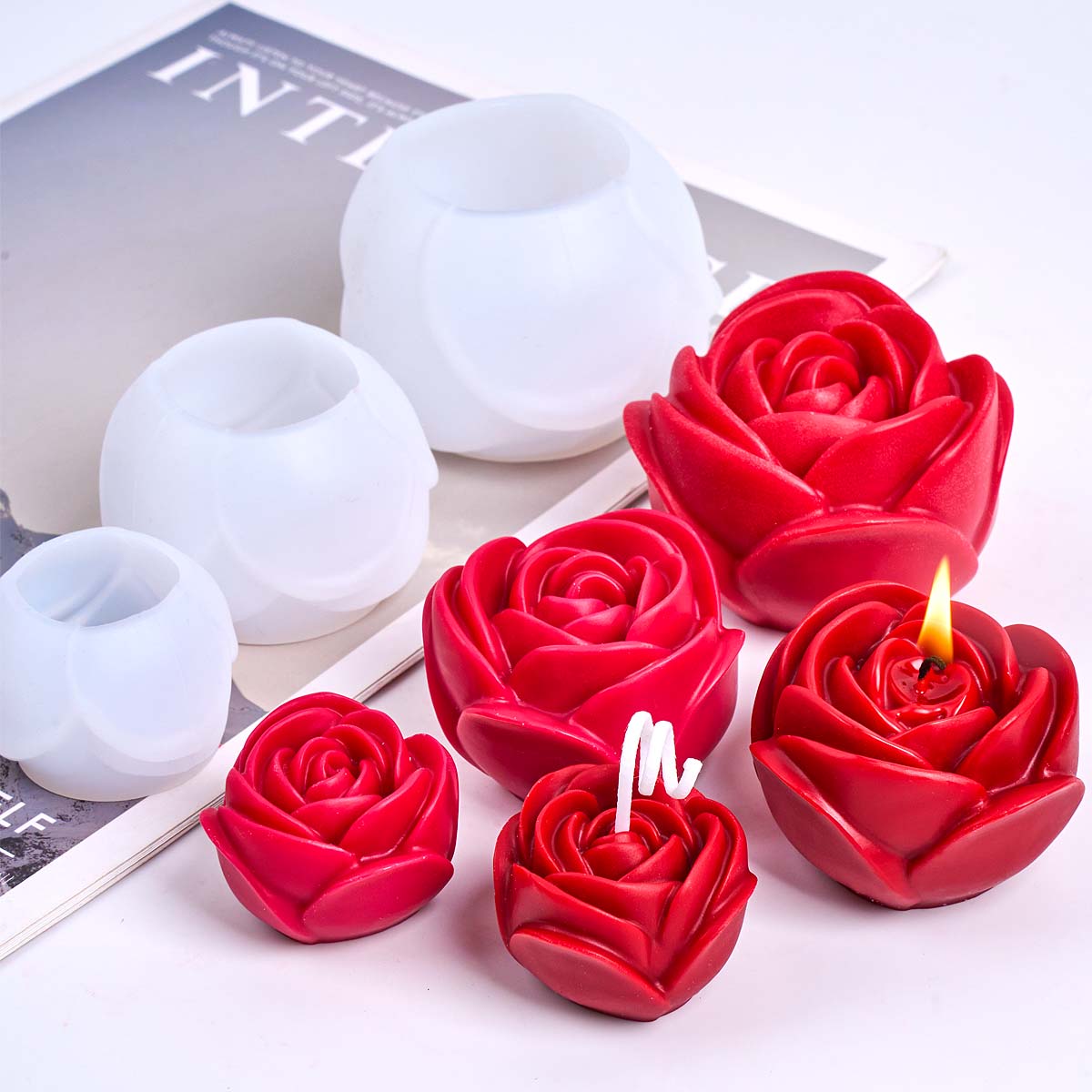 3D Flower Shape Silicone Candl - Soap Making Fragrance incelemesi ve fiyatı