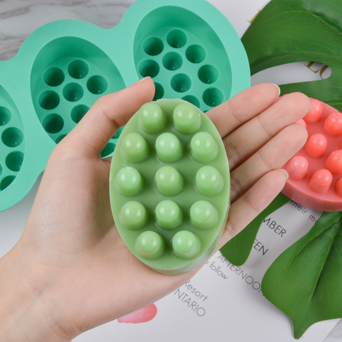 4 Hole Oval Massage Soap Silic - Soap Making Guide For Beginners incelemesi ve fiyatı