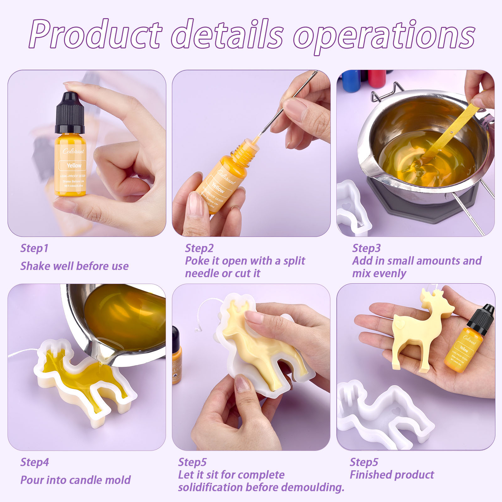 Candle Dyes Kit Liquid Coloran - Soap Making Liquid incelemesi ve fiyatı